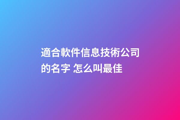 適合軟件信息技術公司的名字 怎么叫最佳-第1張-公司起名-玄機派